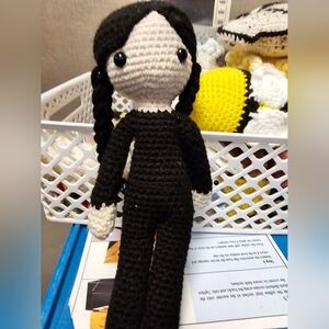 Hand made 12 inch tall Wednesday Adams